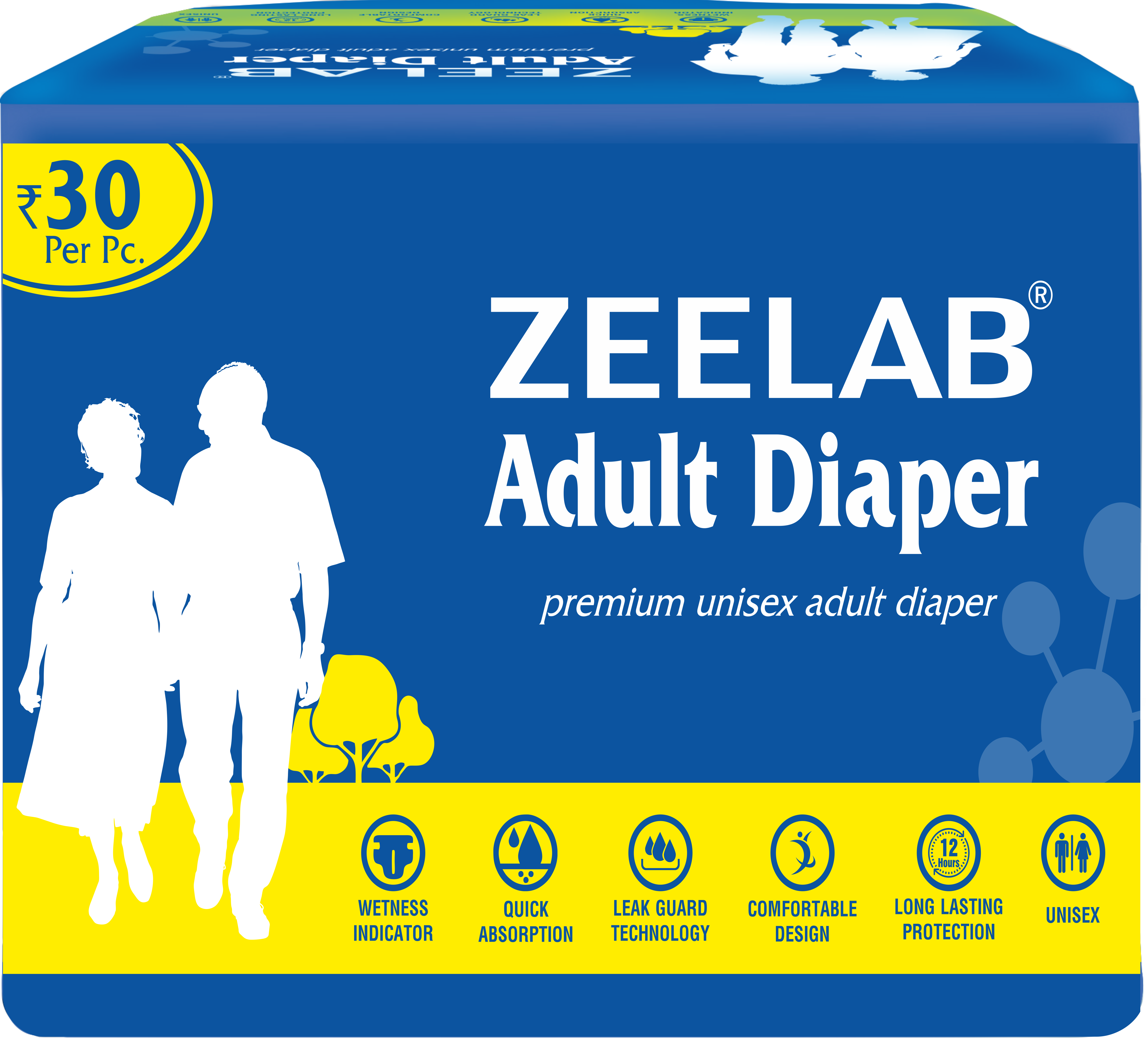 Zeelab Adult Stick Type Diaper  Medium